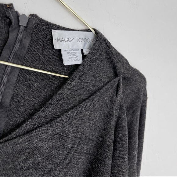 Maggy London Wool Blend Fringe Maxi Dress Sz S - Picture 3 of 7